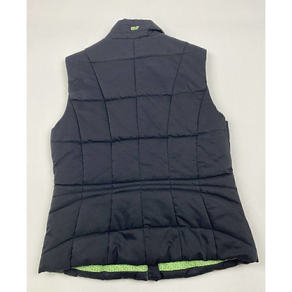 VINEYARD VINES Quilted Puffer Vest Jacket Womens XS Full Zip Snap Close Black - Picture 2 of 11